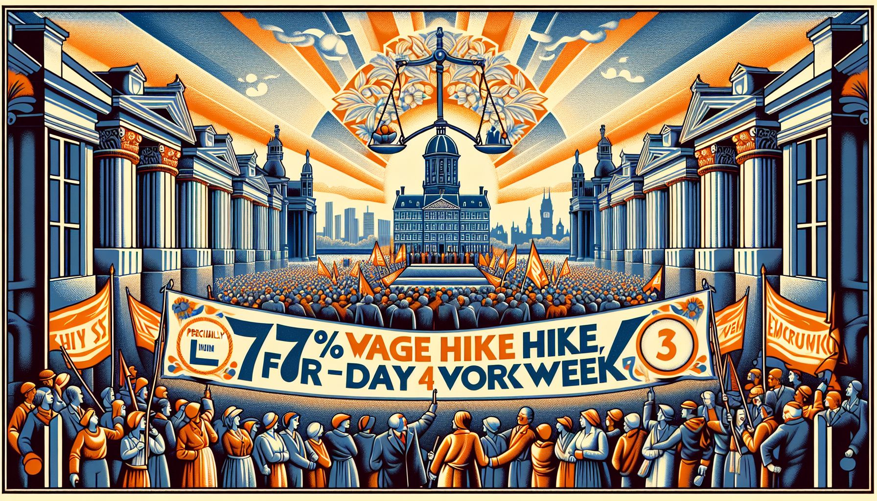 Dutch Union FNV Pushes for 7% Wage Hike and Four-Day Workweek